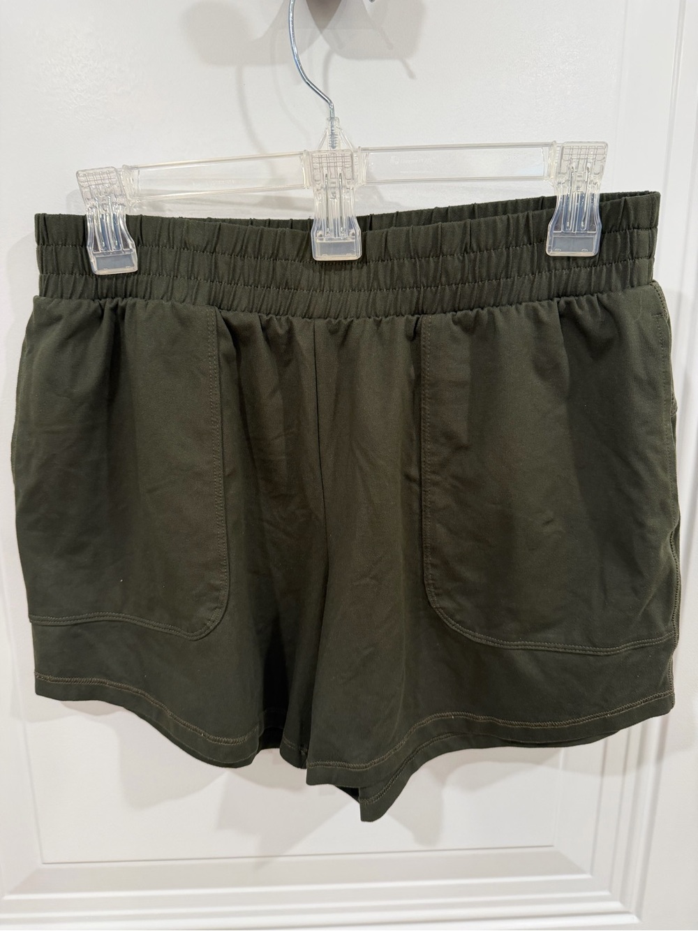 all in motion Olive Elastic-Waist Athletic Shorts